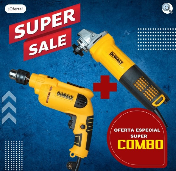 Combo Taladro percutor y Pulidora DeWALT + Maletín